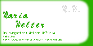 maria welter business card